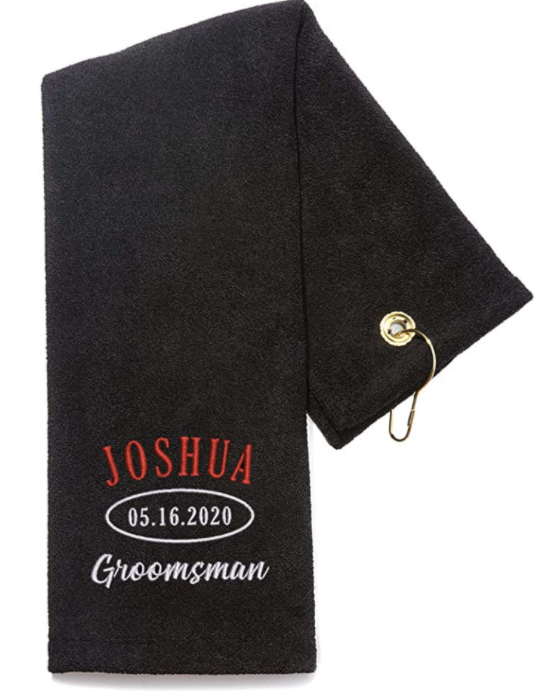 Personalized Groomsman Golf Towel 